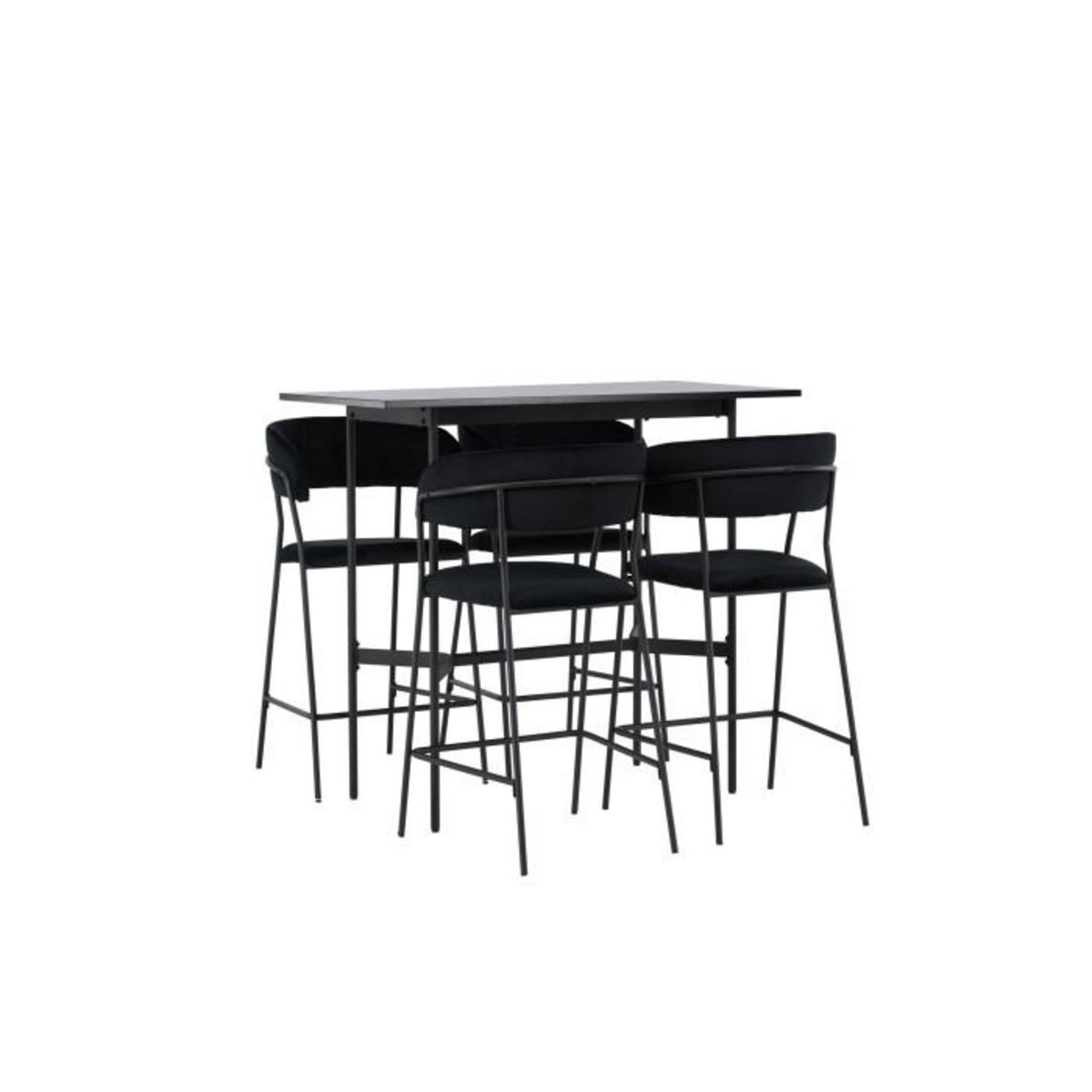 Paris Prix Ensemble Table de Bar & 4 Chaises  Rax & Lui  120cm Noir