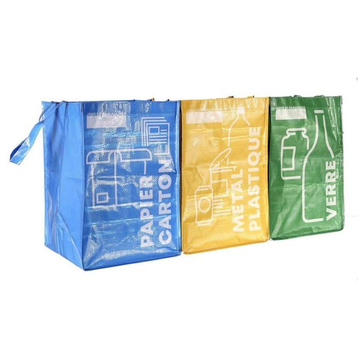 Paris Prix Lot de 3 Sacs de Tri  Lavable  40cm Multicolore