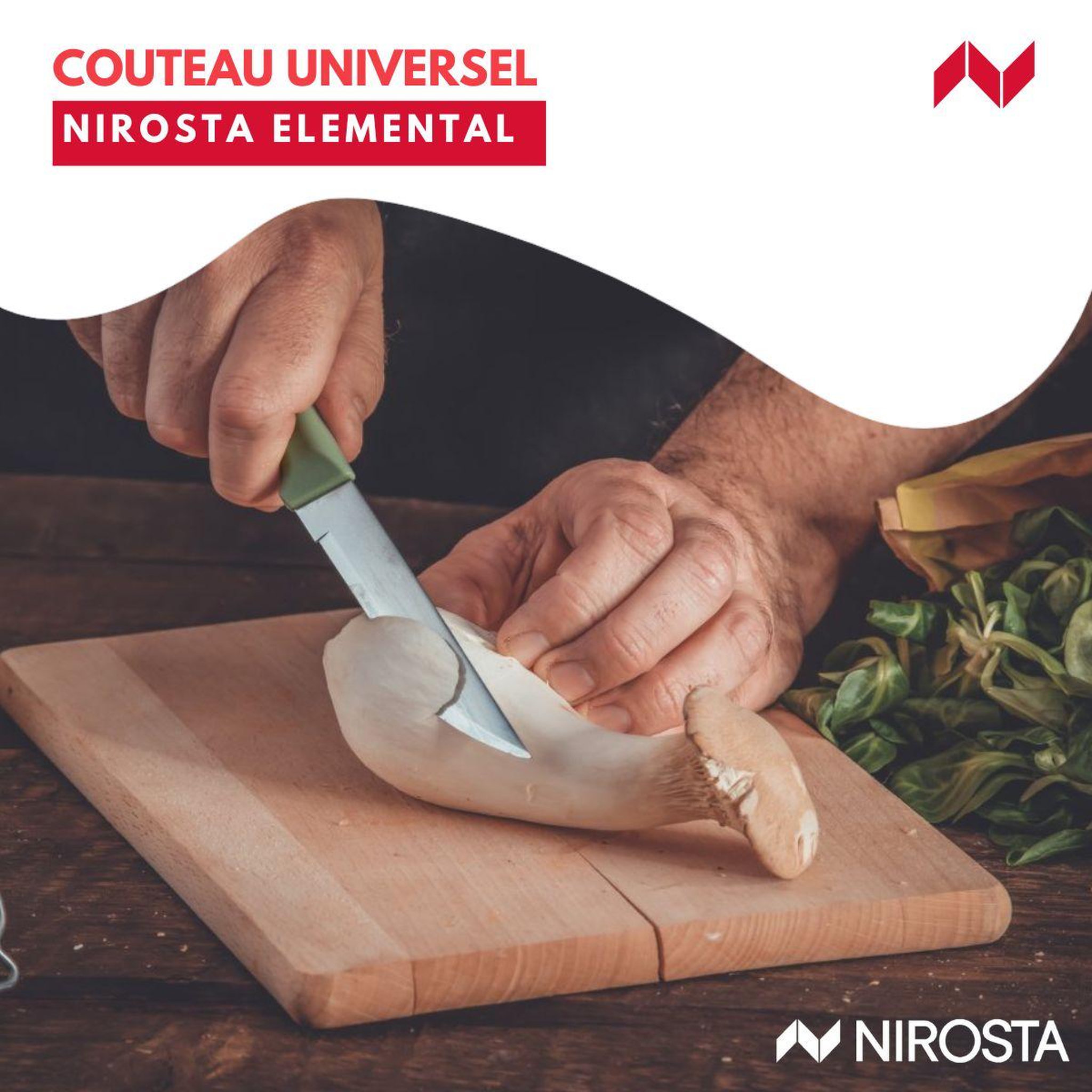 Voir la diapositive 2 : NIROSTA Couteau d'office universel 22,5 cm Nirosta Elemental