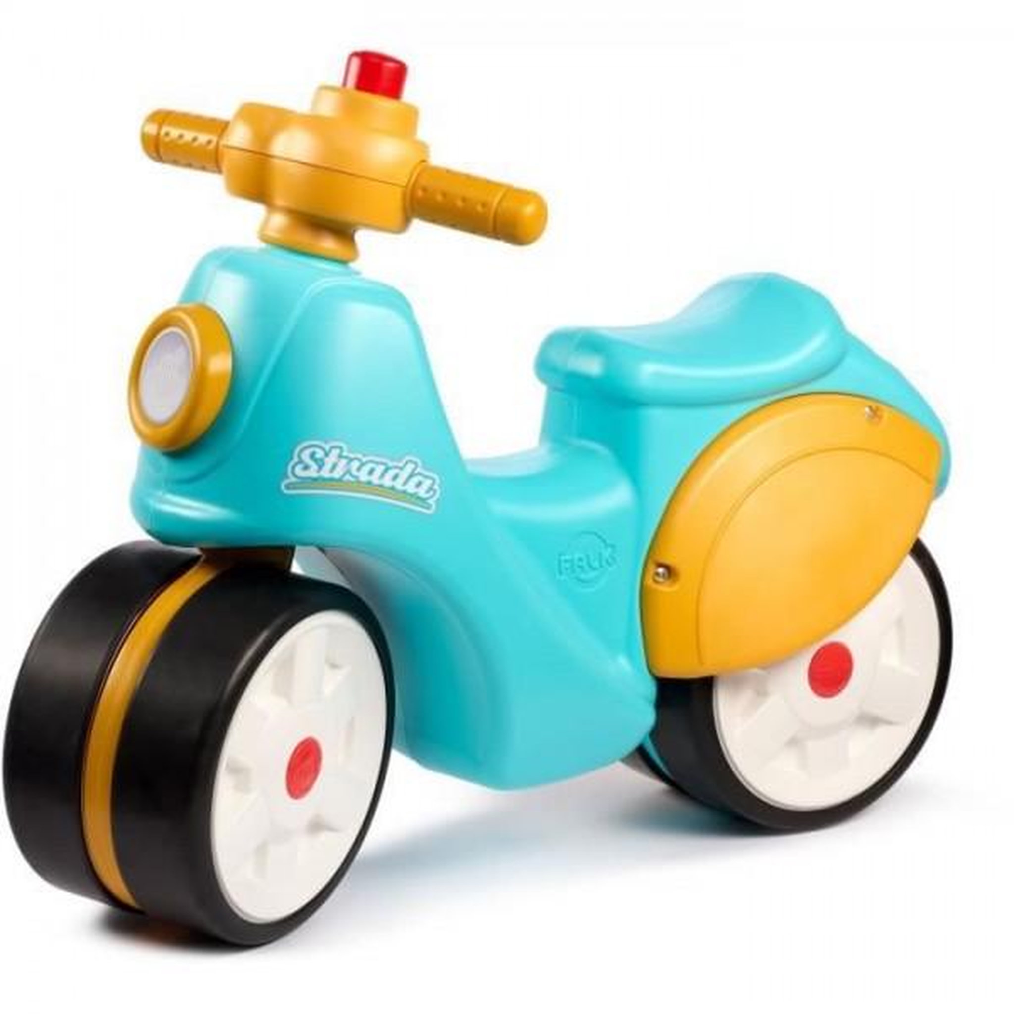 FALK Porteur Trotteur Scooter 1er âge - FALK - Stada - Jaune et bleu - Klaxon manuel - Roues silencieuses - Des 12 mois - 100% Fabriqué en France
