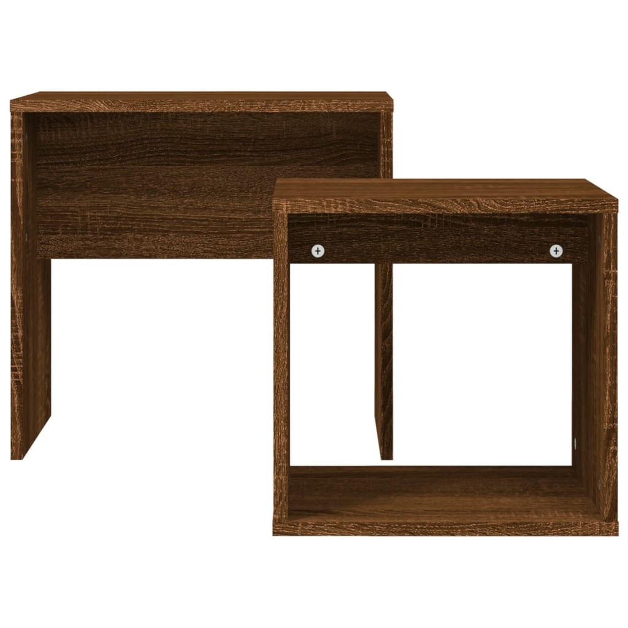 Voir la diapositive 4 : VIDAXL Tables basses gigognes 2 pcs chene marron bois d'ingenierie
