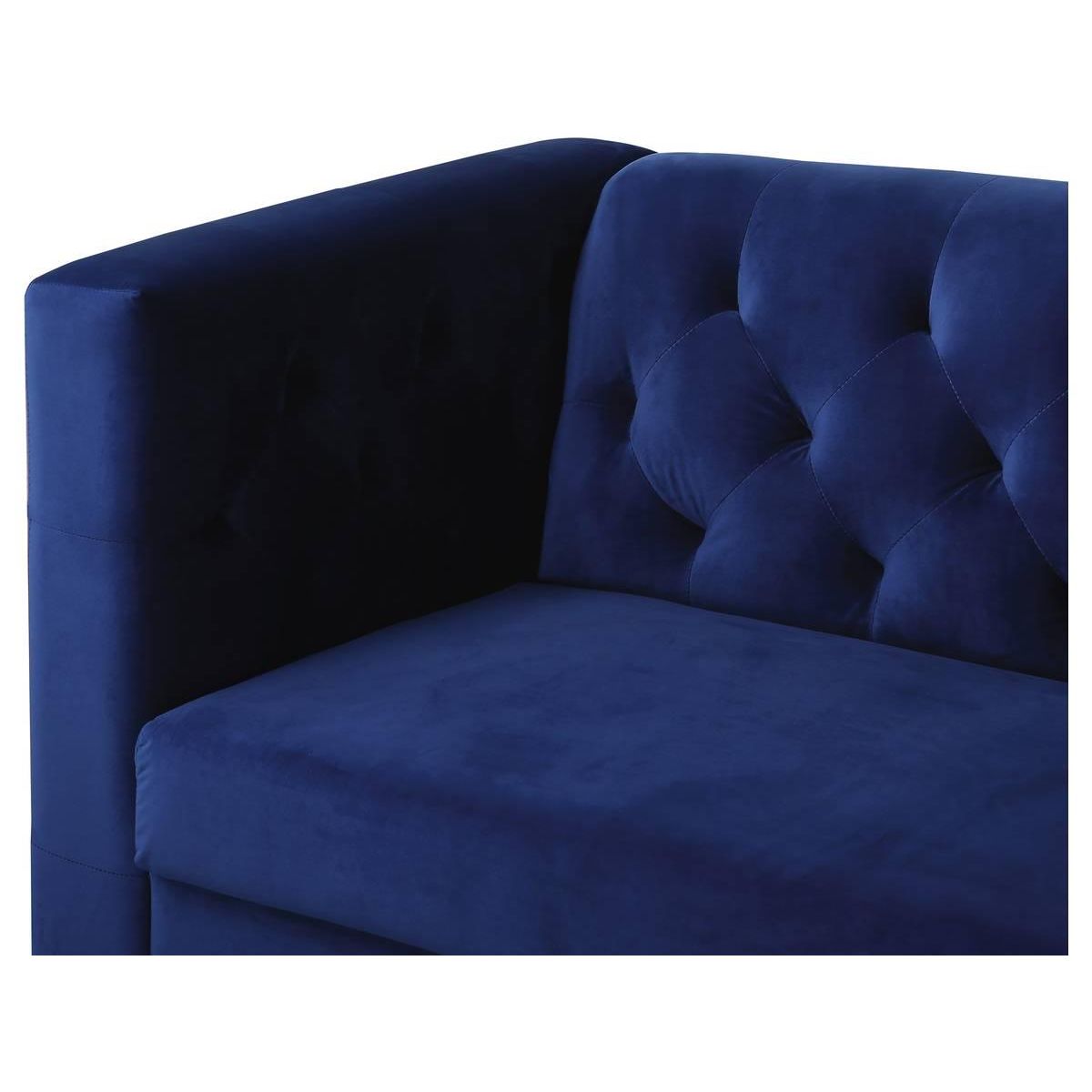 Habitat et Jardin Canapé fixe en velours  Bruce  - 196 x 76 x 82 cm - 3 places - Bleu foncé