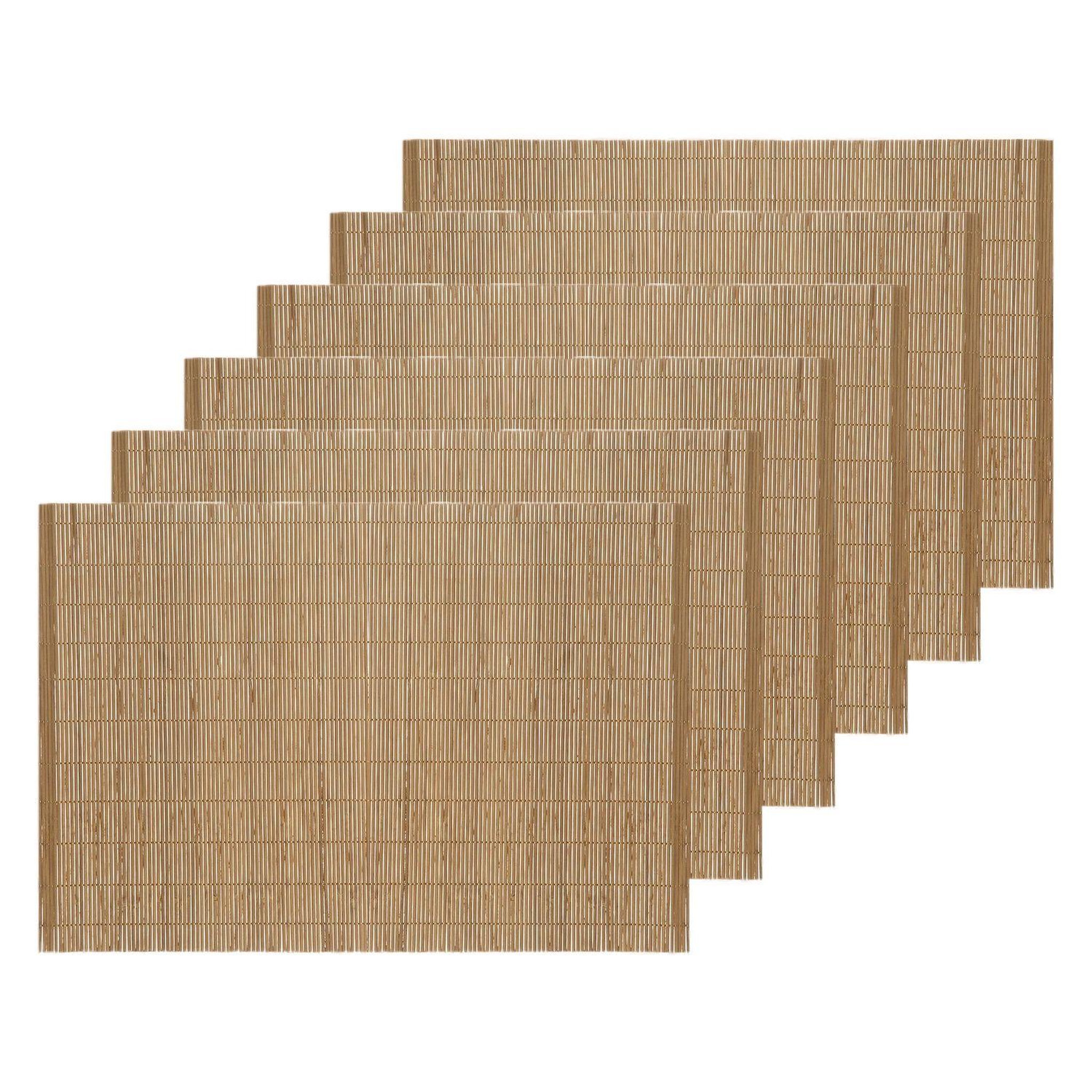 Voir la diapositive 1 : TOILINUX Lot de 6 sets de table rectangulaires en bambou - 45 x 30 cm
