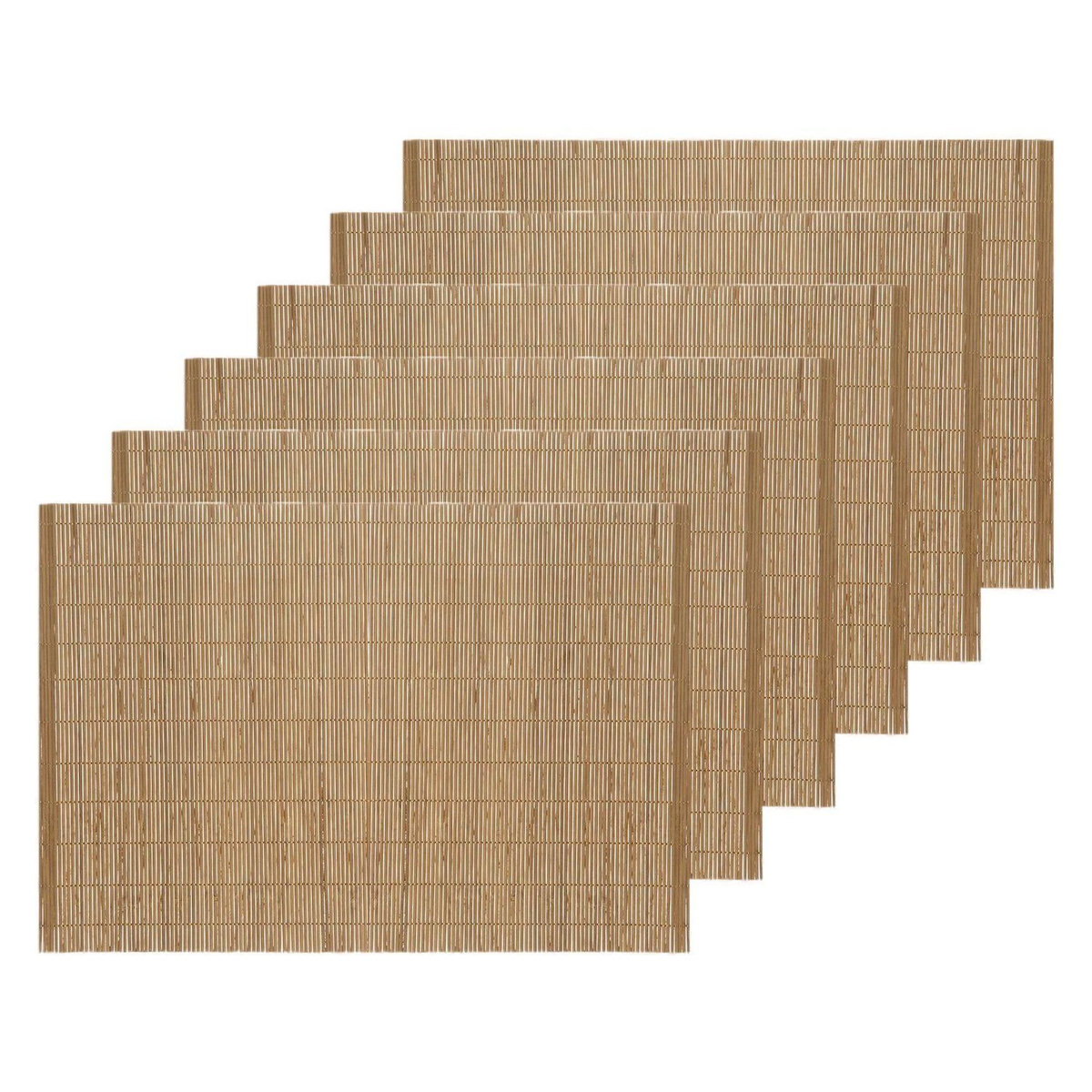 TOILINUX Lot de 6 Sets de table en bambou rectangulaire - 45 x 30 cm
