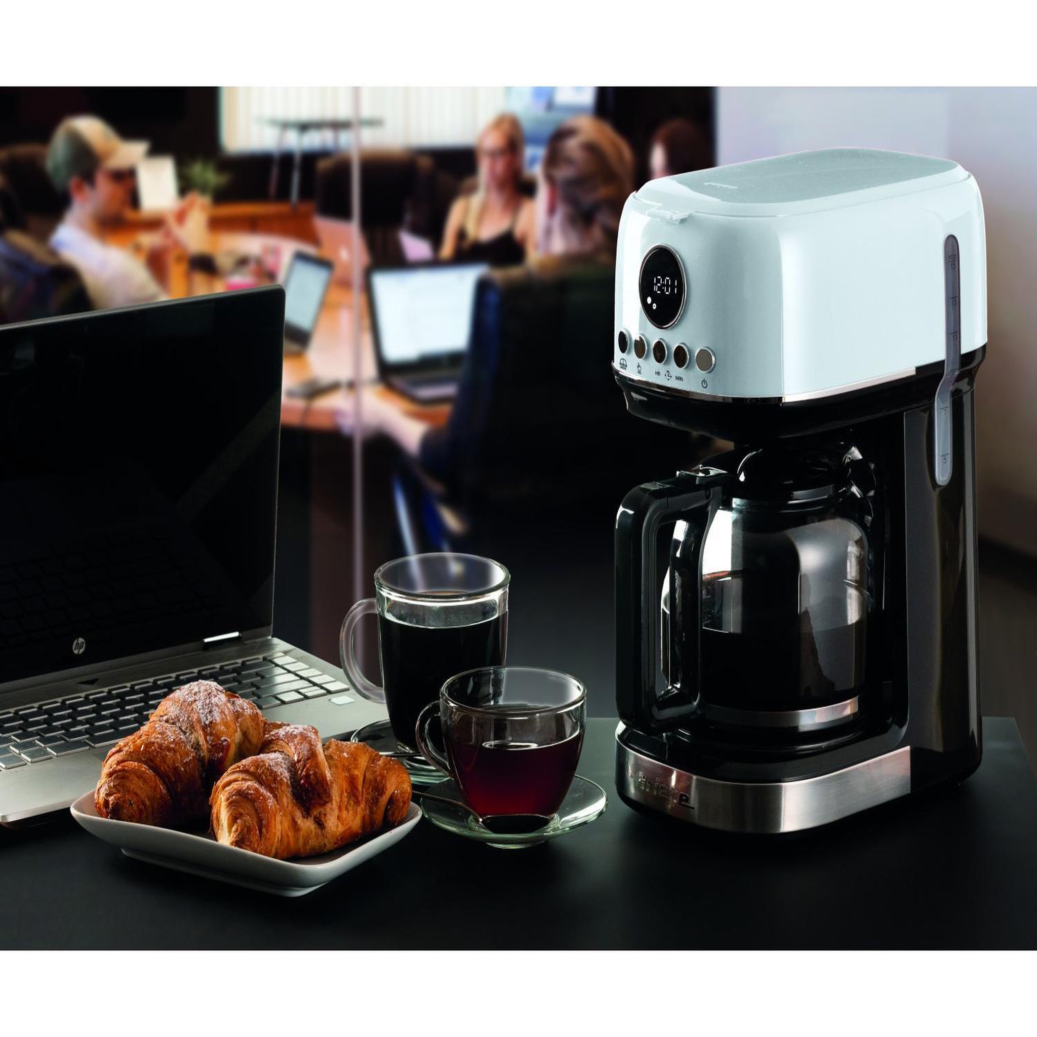 Voir la diapositive 3 : ARIETE Machine à café filtre moderne ariete 1396 base chauffante pour café américain écran lcd blanc