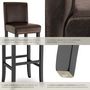 Voir la diapositive 5 : tectake Tabouret de bar rembourré avec dossier marron lot de 2