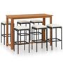 Voir la diapositive 2 : VIDAXL Ensemble de bar de jardin avec coussins 7 pcs Noir