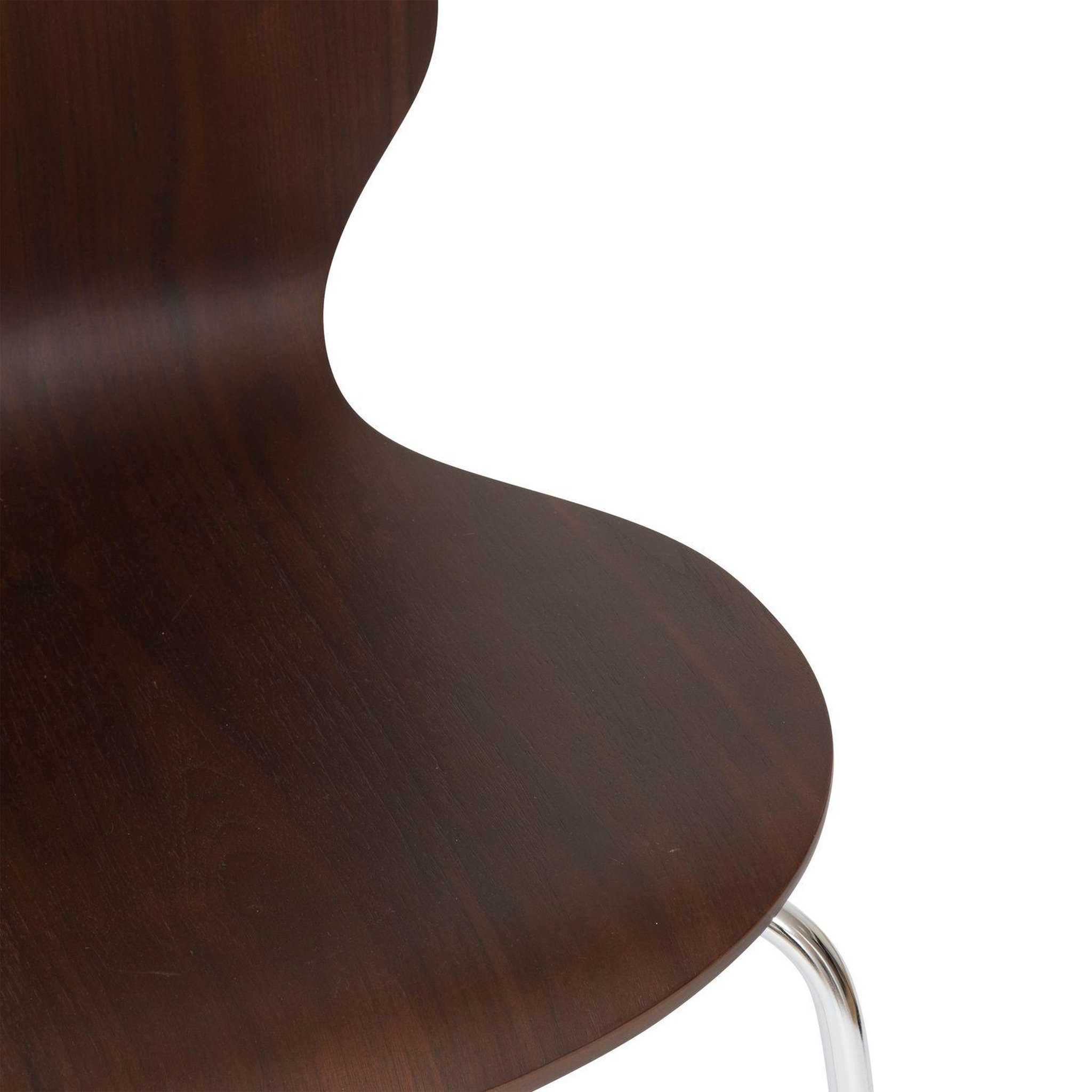 Voir la diapositive 3 : TOILINUX Lot de 4 chaises pieds métal assise en bois massif ouro - marron foncé