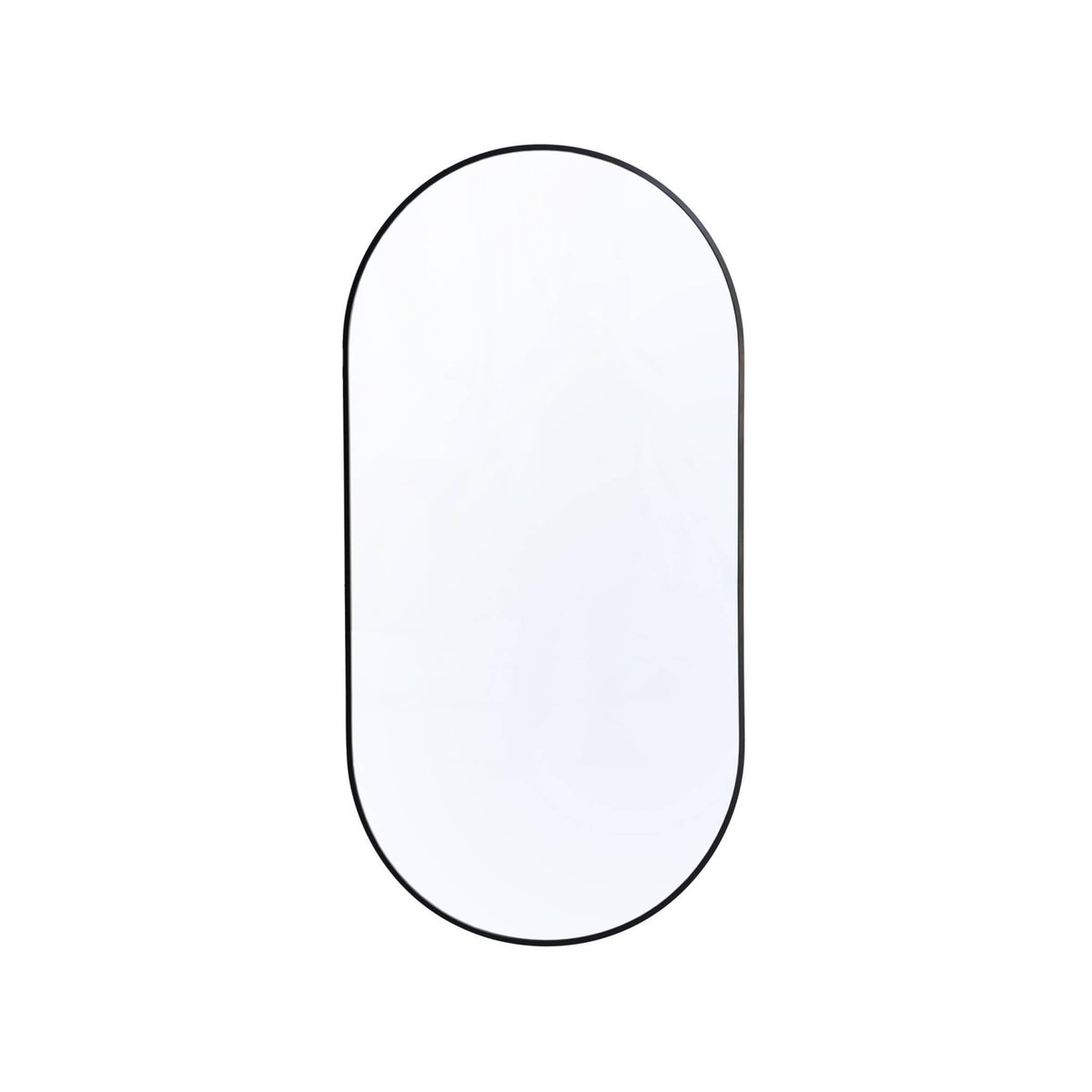 SWEEEK Miroir ovale aluminium 60 x 120 x 1.6 cm noir - Ashley