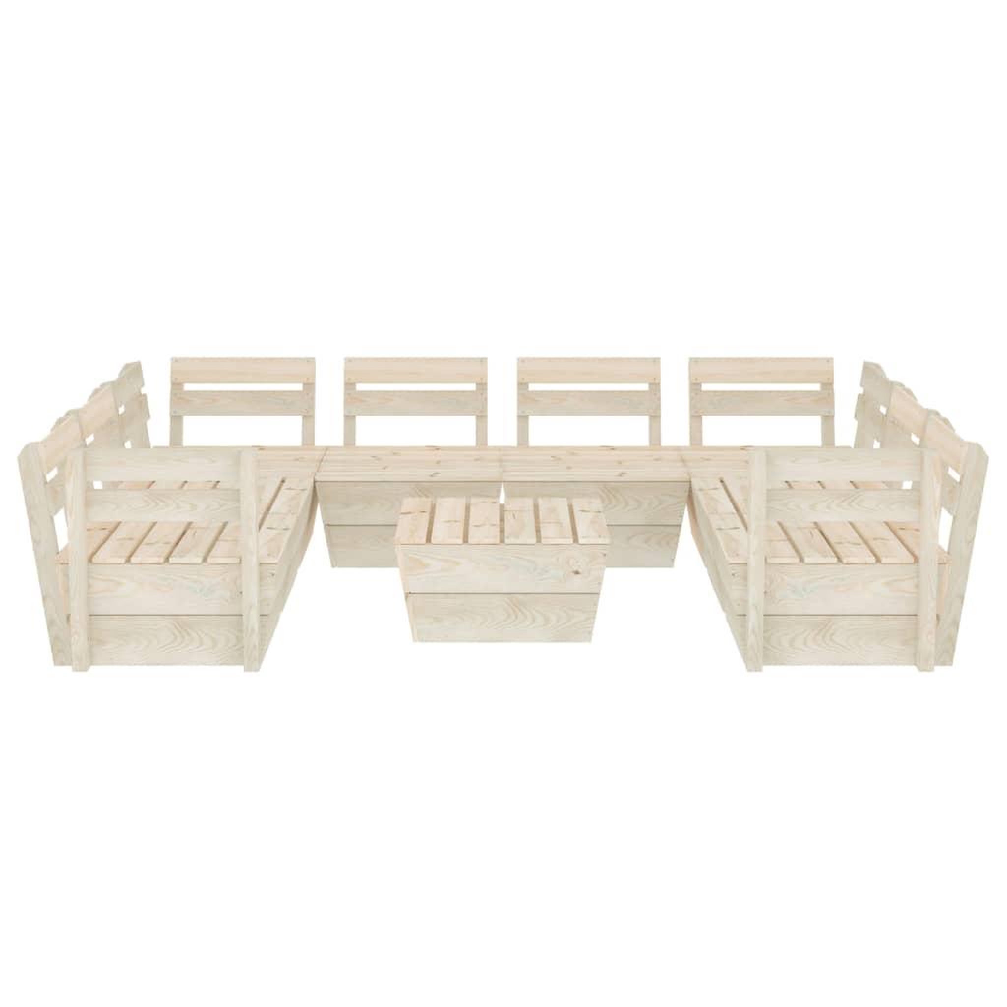 Voir la diapositive 3 : VIDAXL Salon de jardin palette 9 pcs Bois d'epicea impregne