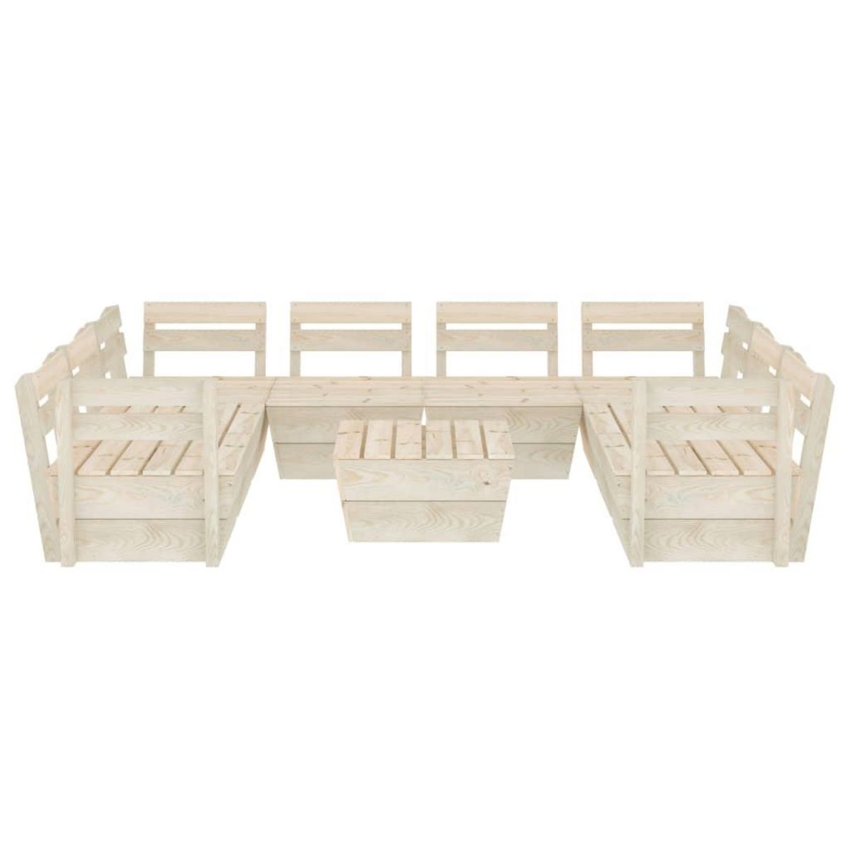 VIDAXL Salon de jardin palette 9 pcs Bois d'epicea impregne