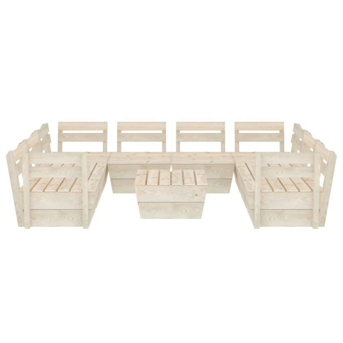 VIDAXL Salon de jardin palette 9 pcs Bois d'epicea impregne