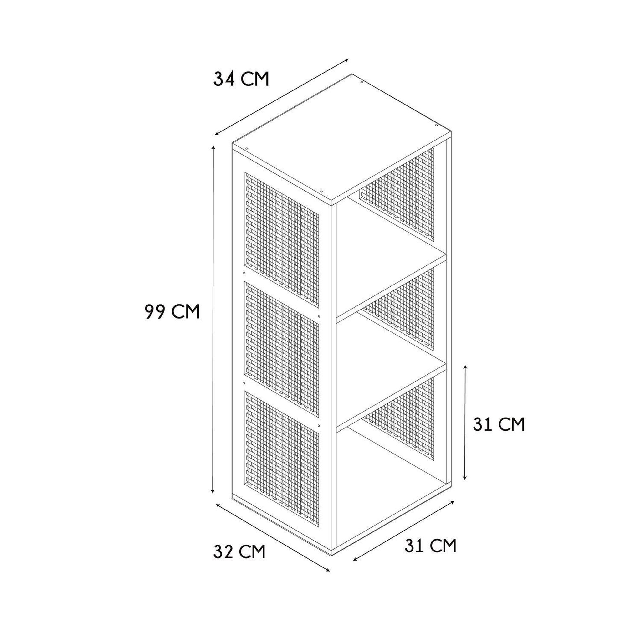 Voir la diapositive 3 : The Home Deco Factory Etagère de rangement 3 cases bali - marron