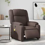 VIDAXL Fauteuil de massage inclinable electrique marron similicuir