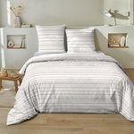 Home collection Parure Housse De Couette 100 %coton 57 Sansa. Coloris disponibles : Gris
