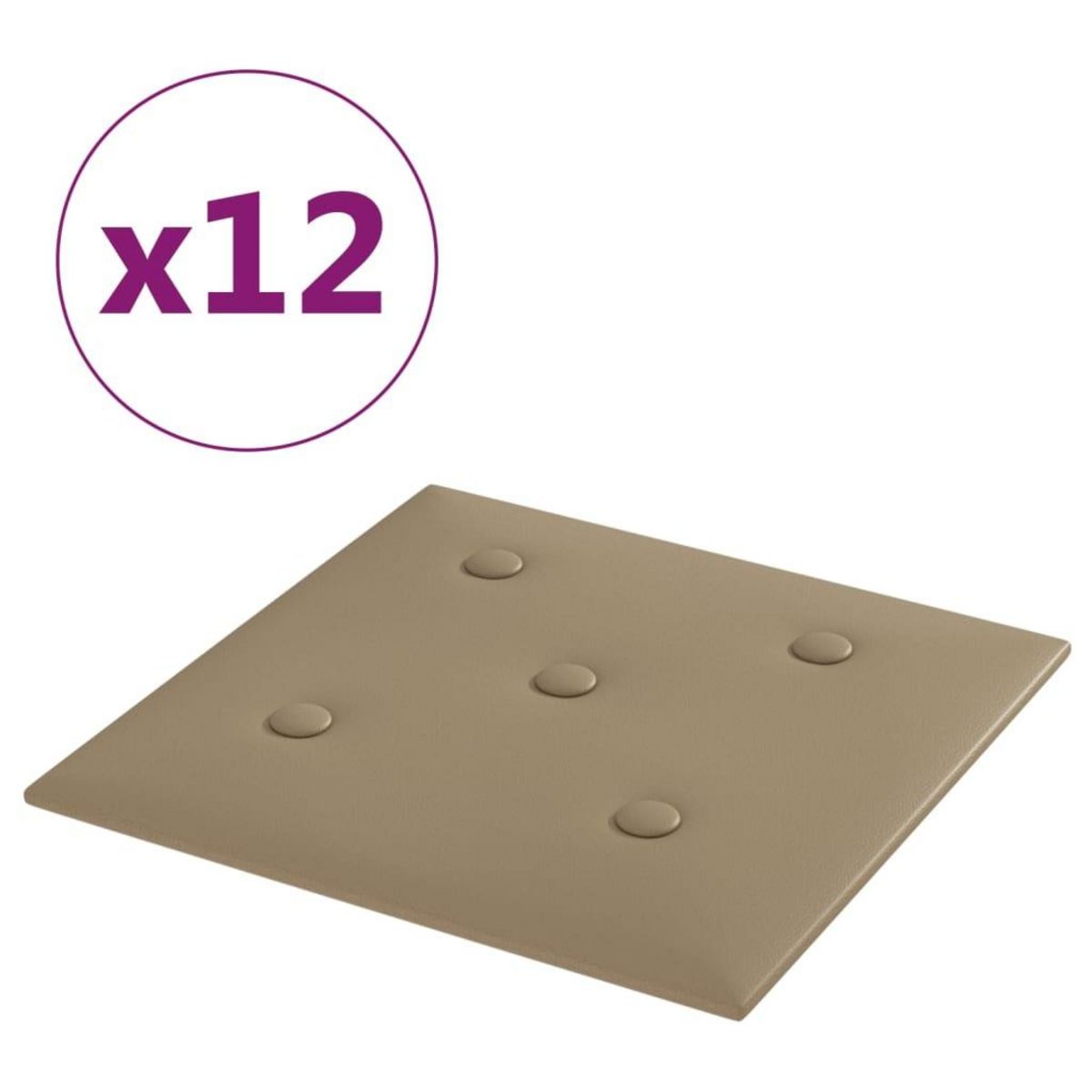 VIDAXL Panneaux muraux 12 pcs Cappuccino 30x30 cm Similicuir 1,08 m^2