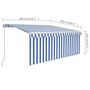 Voir la diapositive 6 : VIDAXL Auvent manuel retractable avec store 3x2,5 m Bleu et blanc