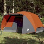 VIDAXL Tente de camping et porche 4 personnes gris orange imperméable