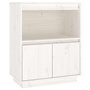 Voir la diapositive 2 : VIDAXL Buffet Blanc 60x34x75 cm Bois massif de pin