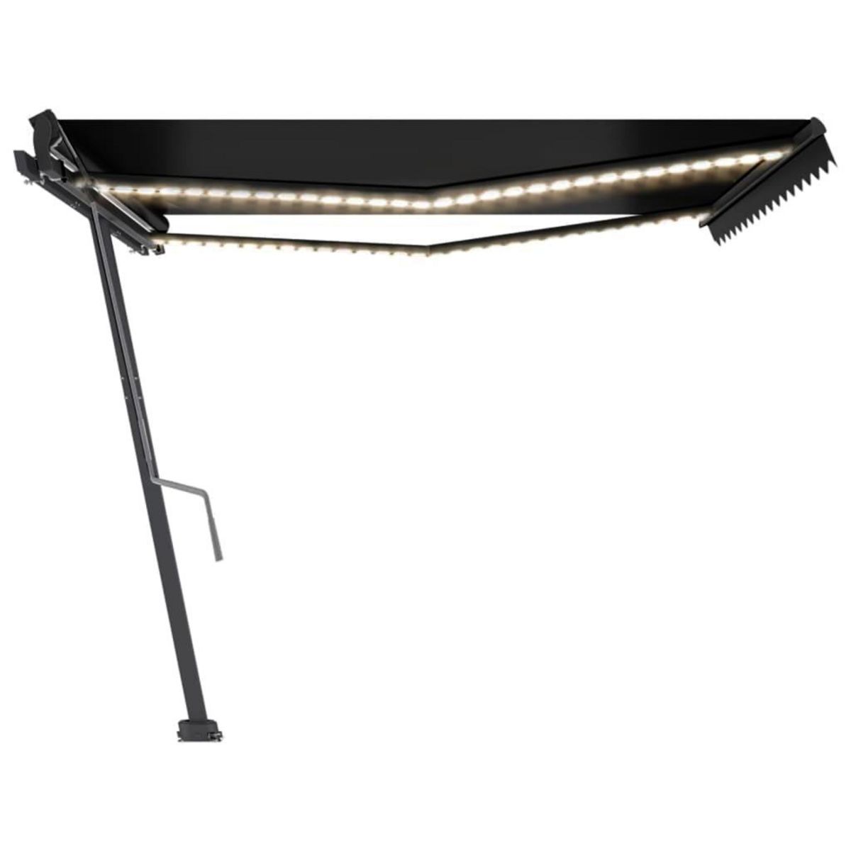 VIDAXL Auvent manuel retractable avec LED 400x350 cm Anthracite