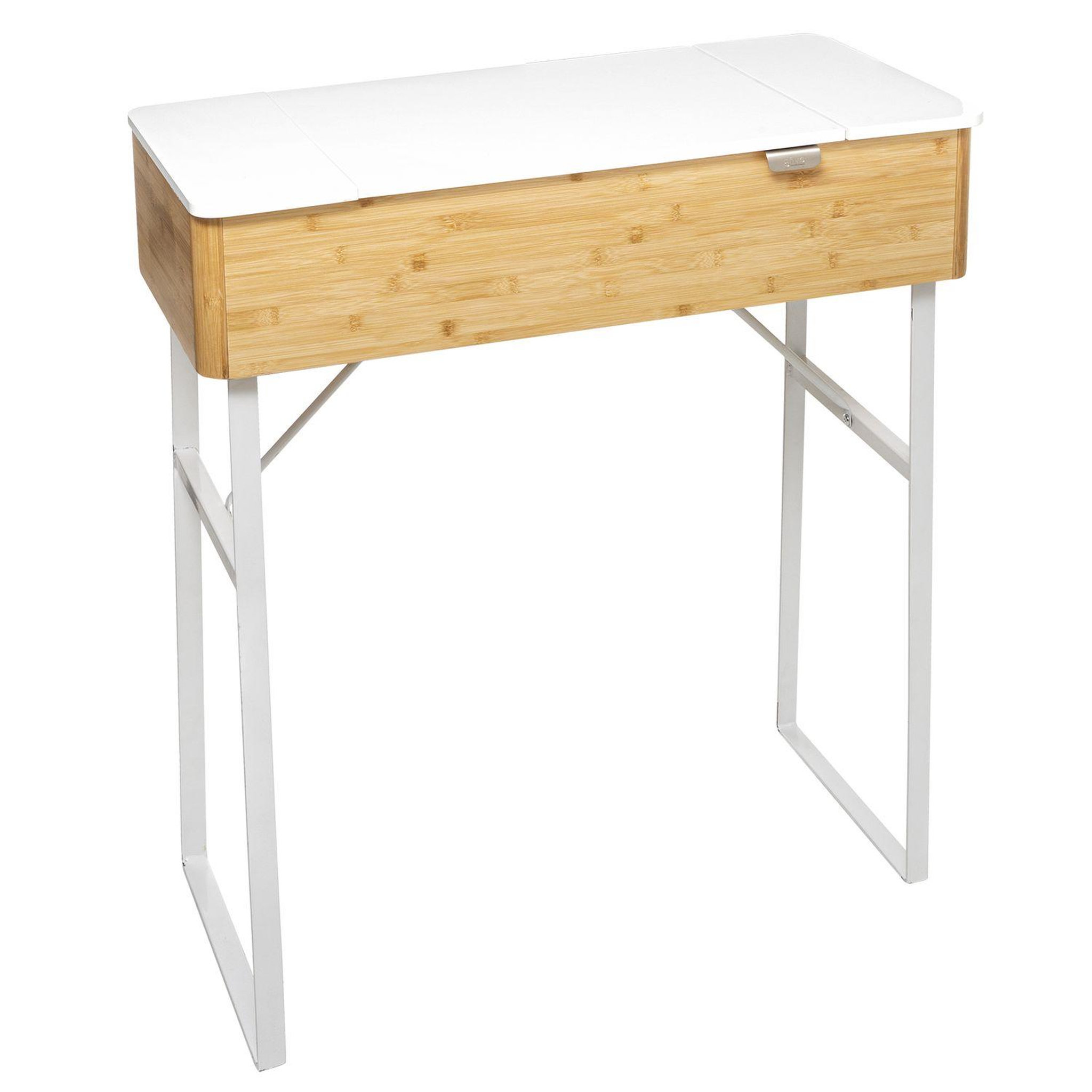 Voir la diapositive 2 : ATMOSPHERA Coiffeuse en bambou coffre levia - bambou et blanc