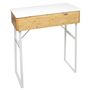 Voir la diapositive 2 : ATMOSPHERA Coiffeuse en bambou coffre Levia - Bambou et Blanc