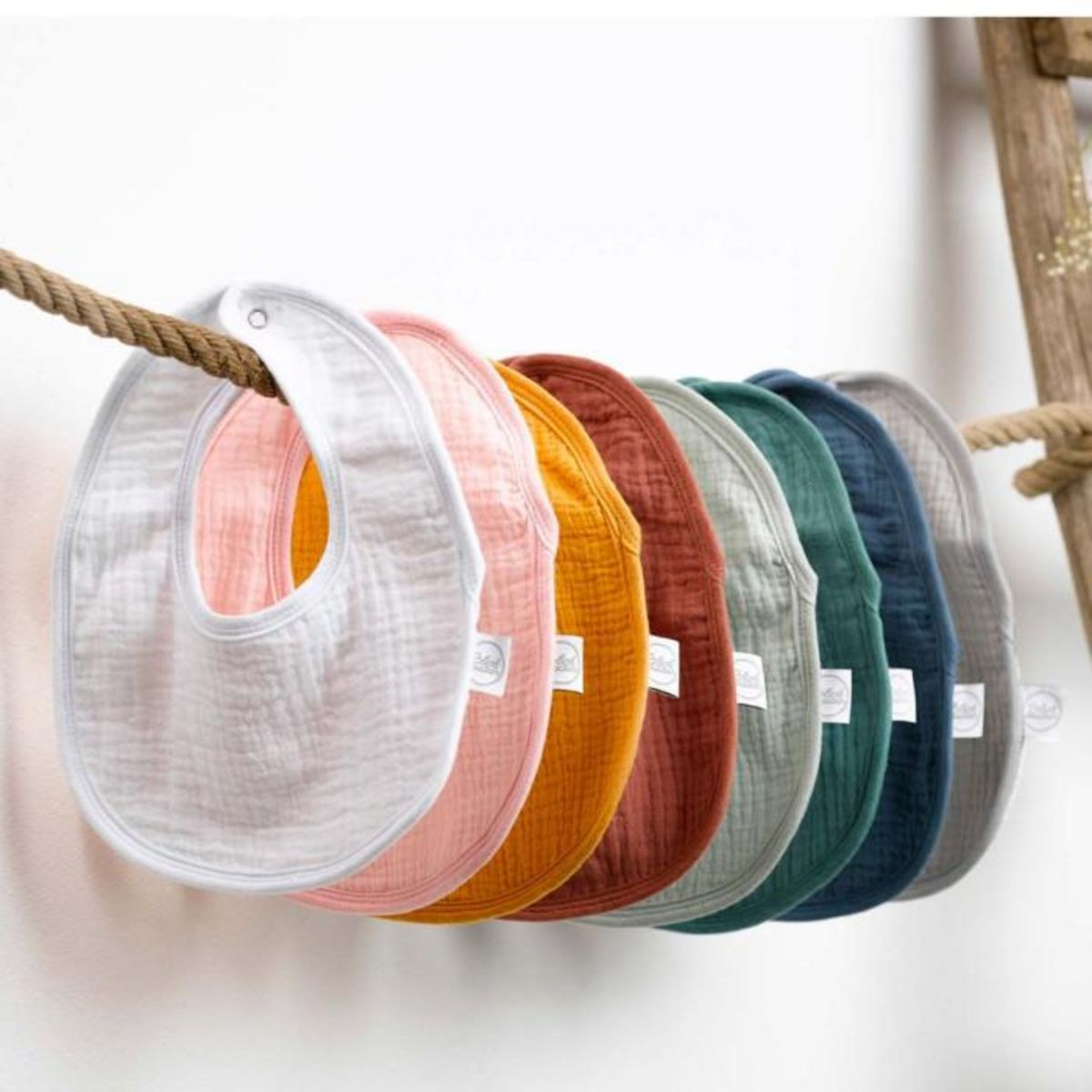 Paris Prix Lot de 2 Bavoirs Bébé  Absorbant  27cm Moutarde