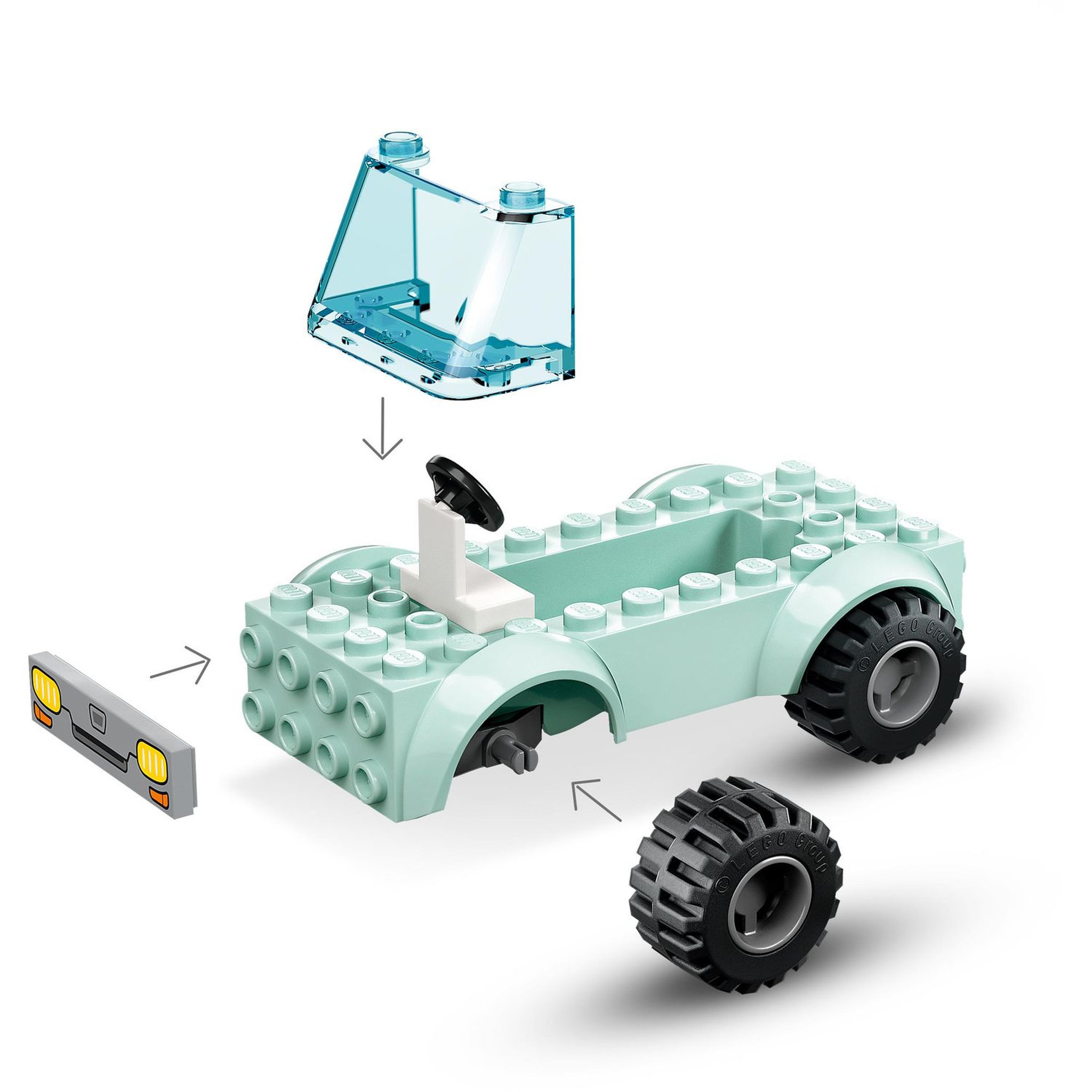 Voir la diapositive 6 : LEGO City 60382 L'intervention du véhicule vétérinaire,  Jouet Ambulance pour Animaux, avec 2 Minifigurines et Figurines Chat et Chien, Enfants 4 Ans