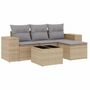 Voir la diapositive 2 : VIDAXL Salon de jardin avec coussins 5 pcs beige resine tressee