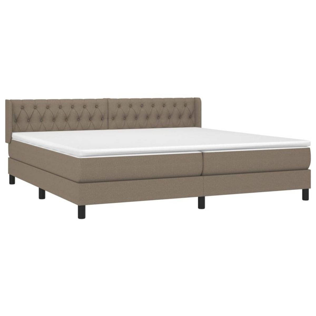 VIDAXL Sommier a lattes de lit avec matelas Taupe 200x200 cm Tissu