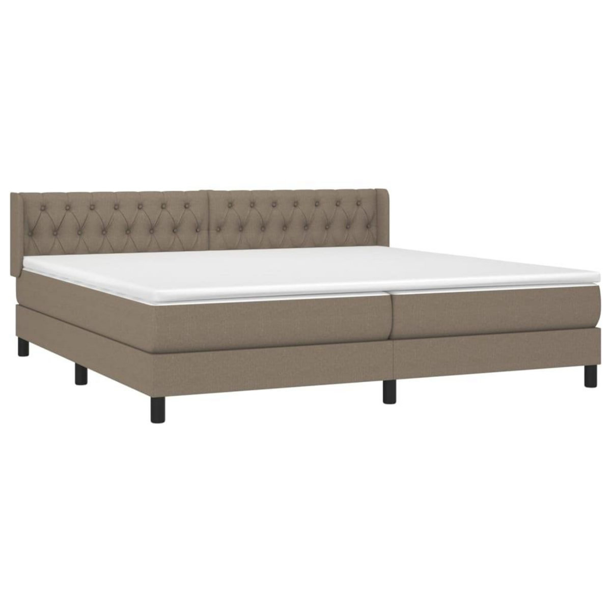VIDAXL Sommier a lattes de lit avec matelas Taupe 200x200 cm Tissu