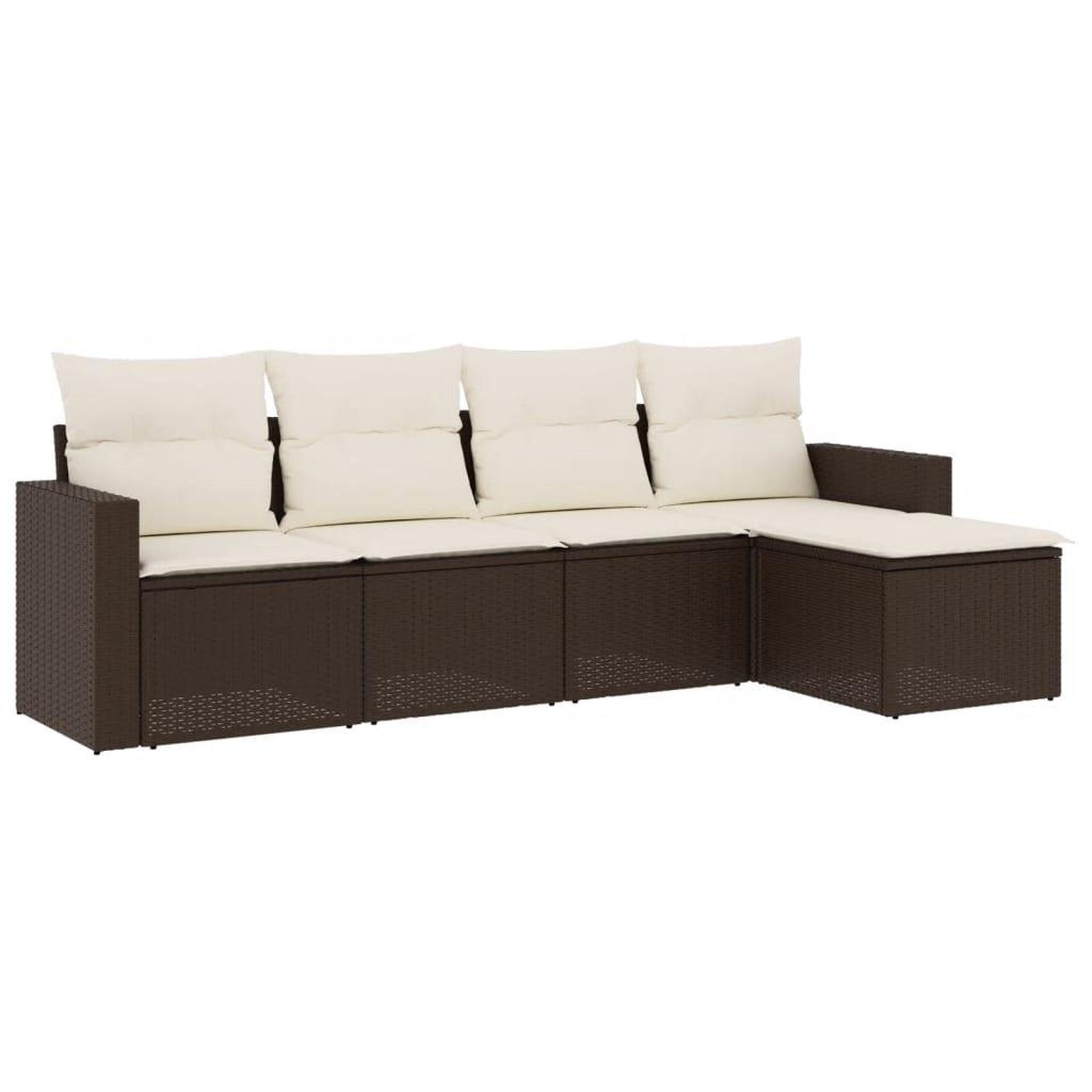 Voir la diapositive 2 : VIDAXL Salon de jardin avec coussins 5 pcs marron resine tressee