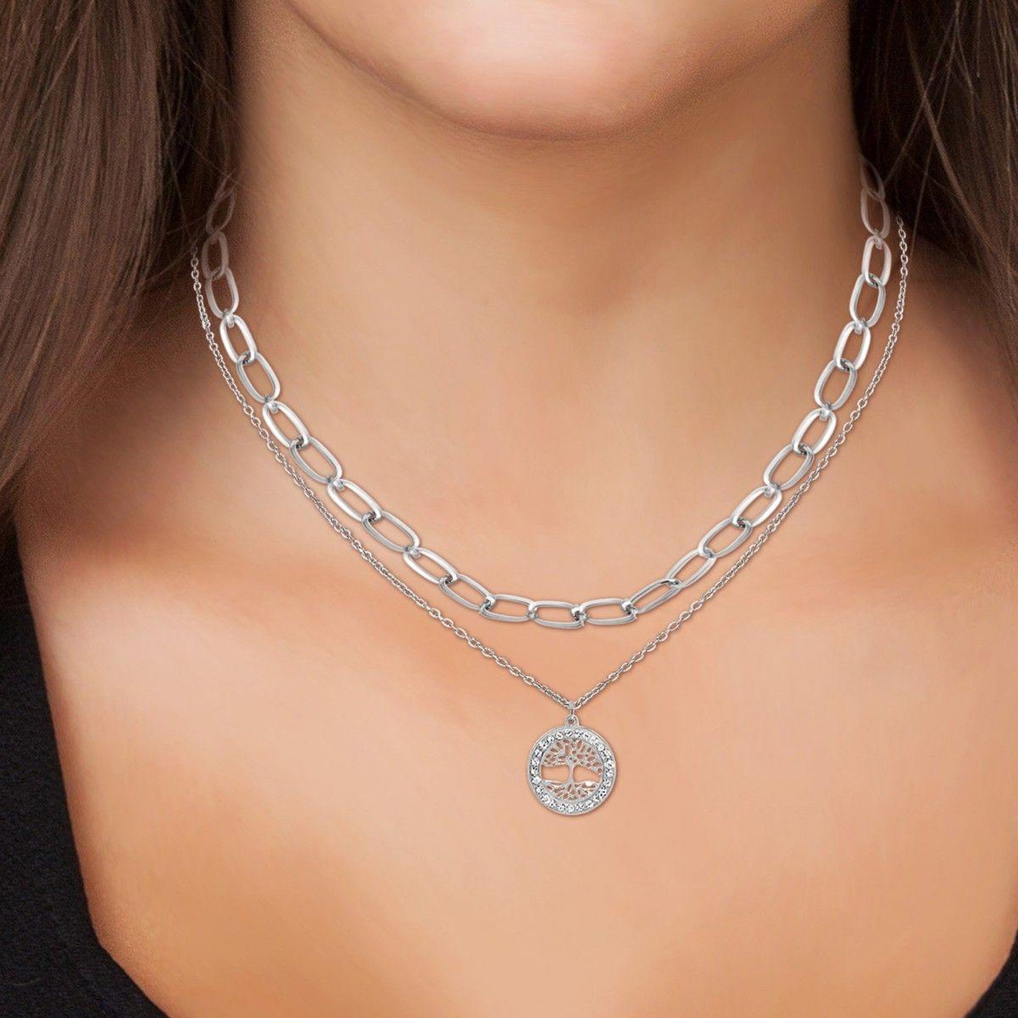 Voir la diapositive 2 : SC CRYSTAL Collier multi rangs et arbre de vie par SC Crystal