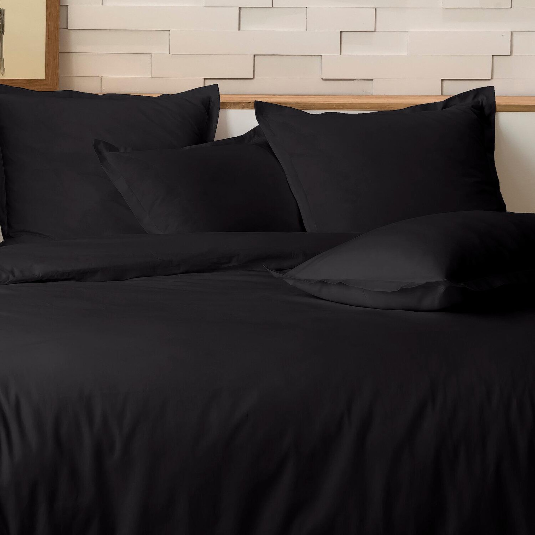 Voir la diapositive 3 : Home collection Parure de couette 100%percale de coton 80 fils/cm2-uni lin