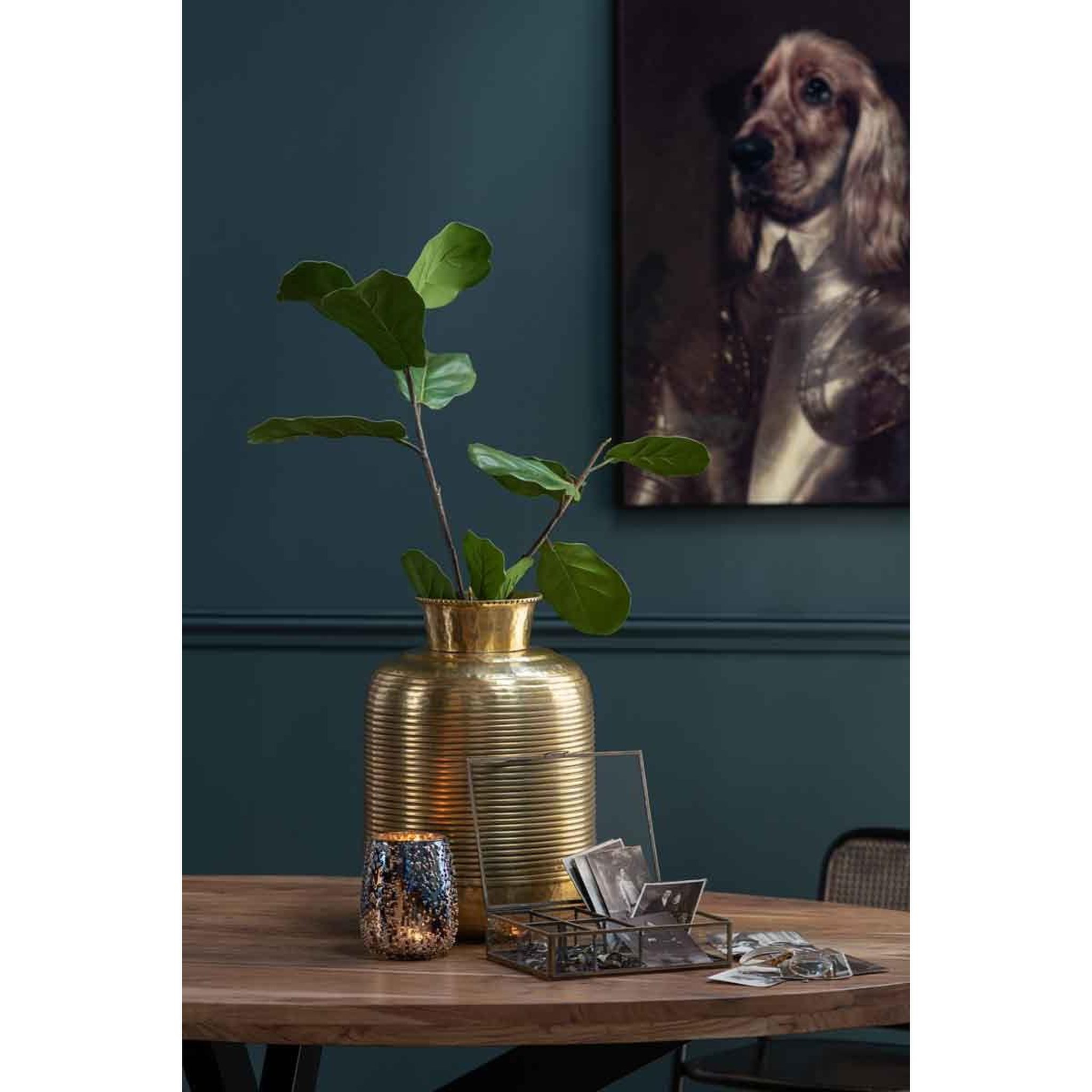 Voir la diapositive 2 : J-LINE Vase Design en Aluminium  Anneaux  45cm Or