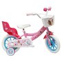 Voir la diapositive 1 : Disney Princesse Vélo enfant - Moidèle 12'' Princesse de Disney pour enfant de 85/100 cm avec stabilisateurs - 1 Frein - Panier avant - Porte poupée arrière et roues bâtons