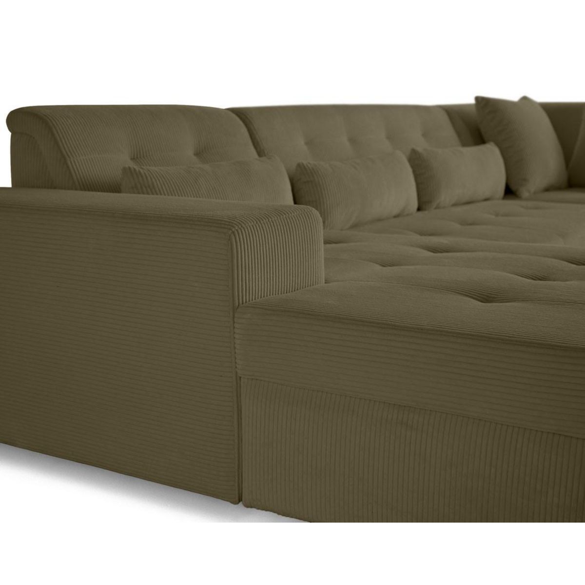 LISA DESIGN Vermont - canapé panoramique d'angle droit - 7 places - en velours côtelé