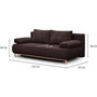 Voir la diapositive 3 : MARKET24 Banquette convertible 3 places MIKA - Velours côtelé marron foncé - Coffre de rangement - L 192 x H 84 x P 93 cm