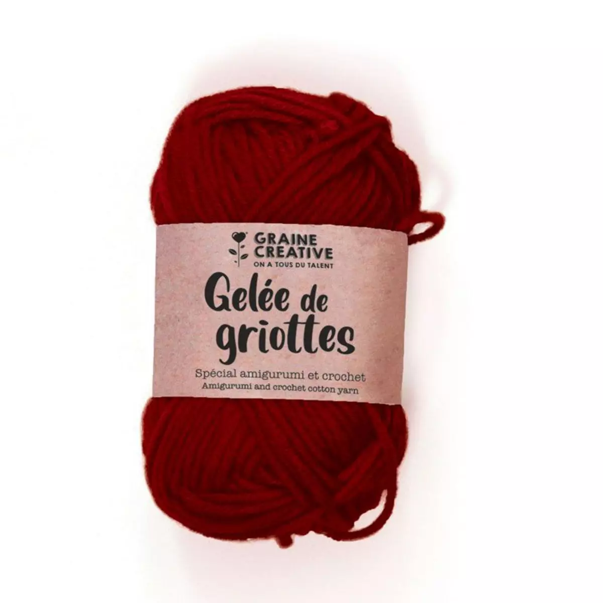 Graine créative Fil de coton spécial crochet et amigurumi 55 m - rouge bordeaux