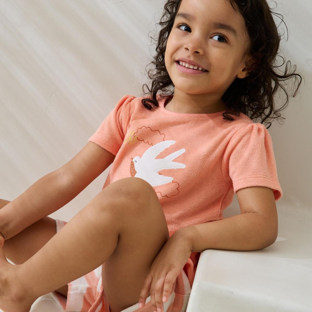 Petit Béguin Ensemble enfant t-shirt et short en éponge Honfleur