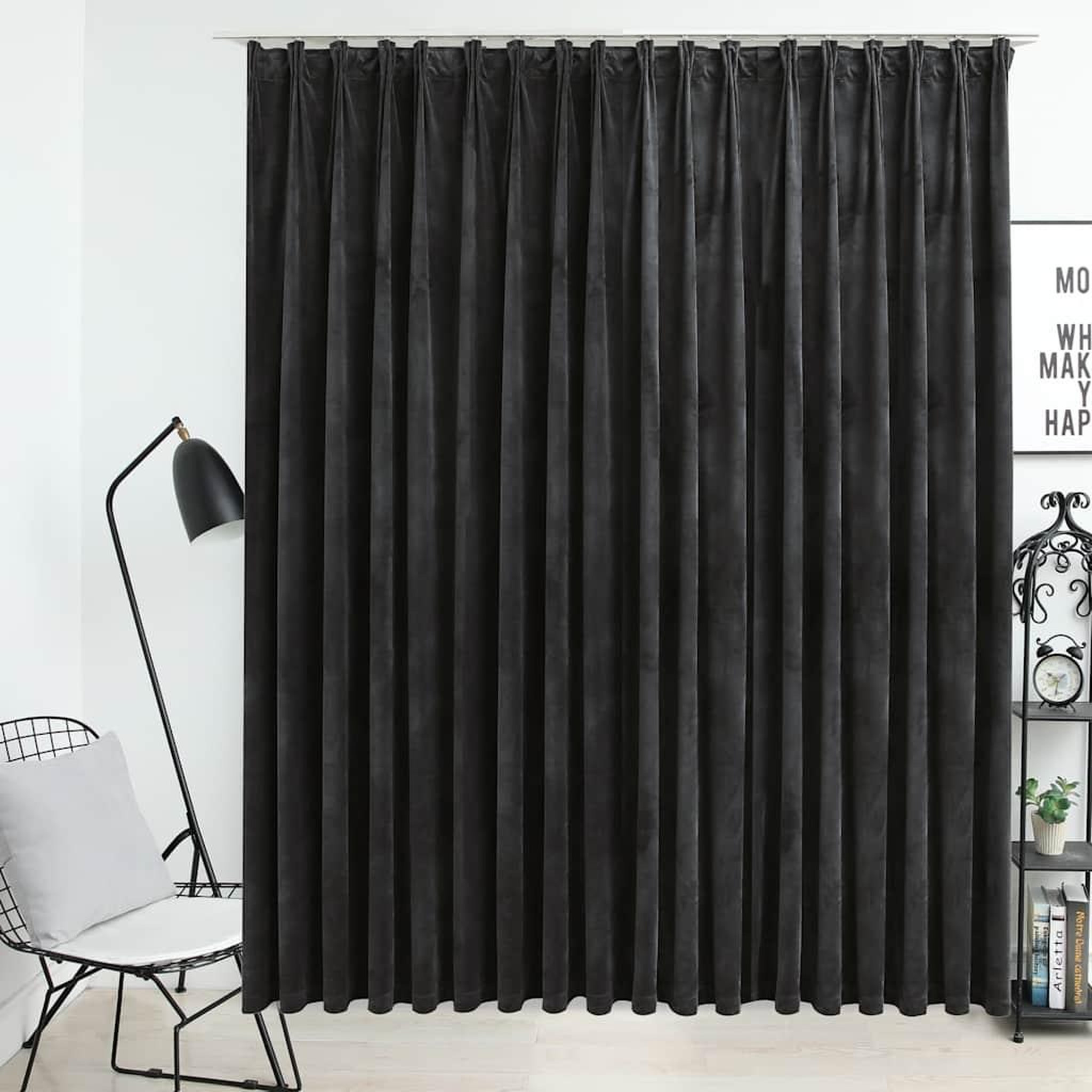 VIDAXL Rideau occultant avec crochets Velours Anthracite 290x245 cm
