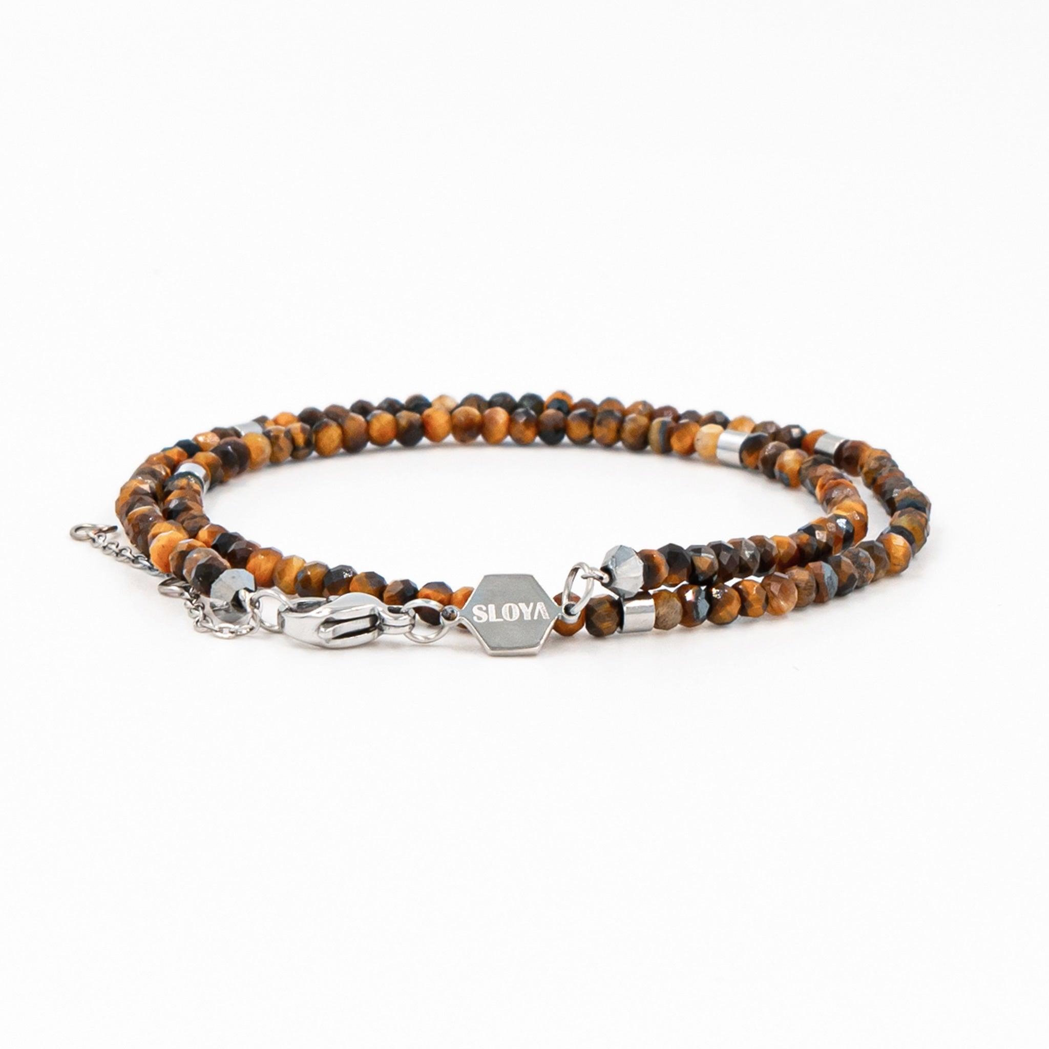 Voir la diapositive 3 : SLOYA Bracelet Lumia en pierres Oeil de Tigre