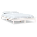 VIDAXL Cadre de lit sans matelas blanc 140x190 cm bois de pin massif