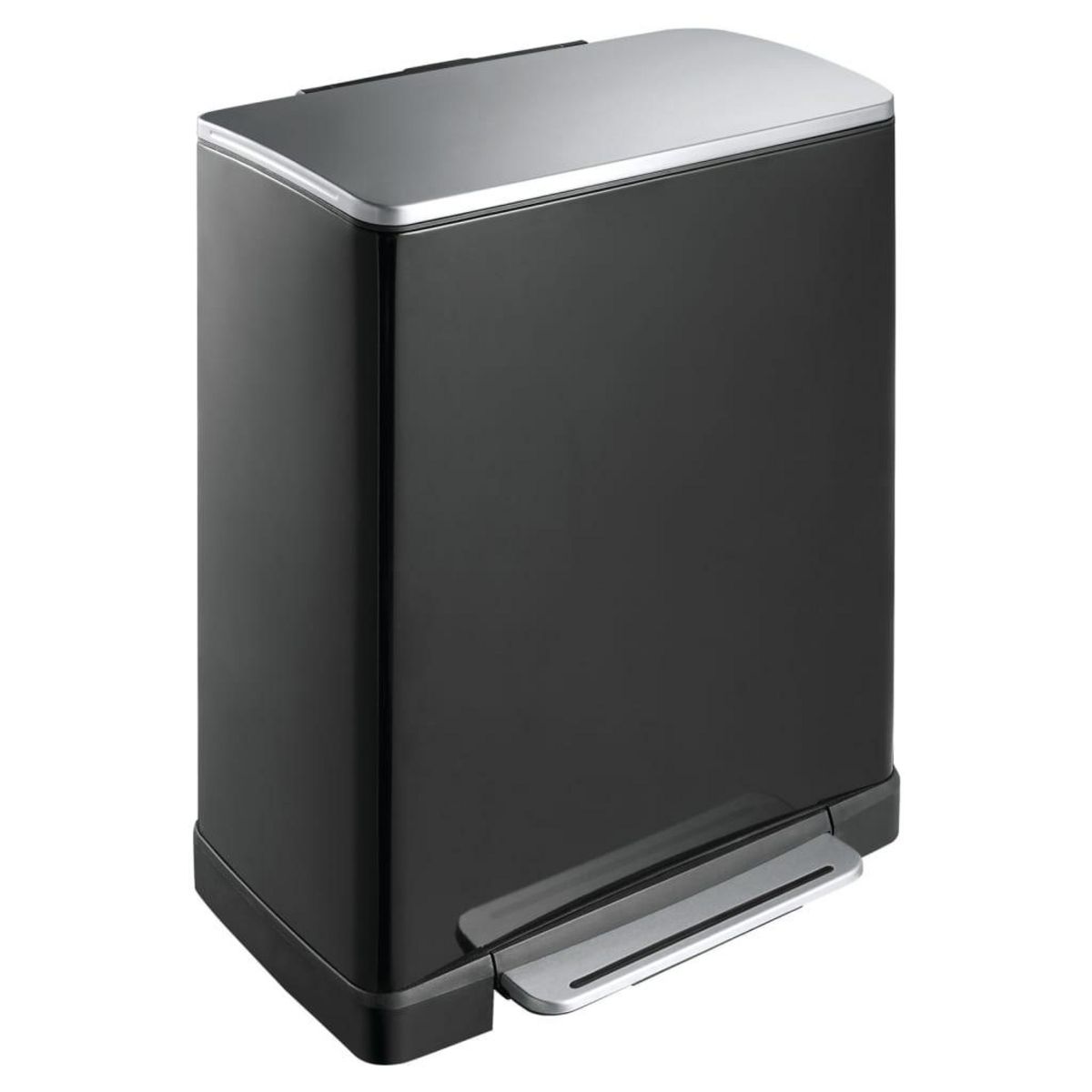 EKO EKO Poubelle a pedale E-Cube 28 L+18 L Noir mat