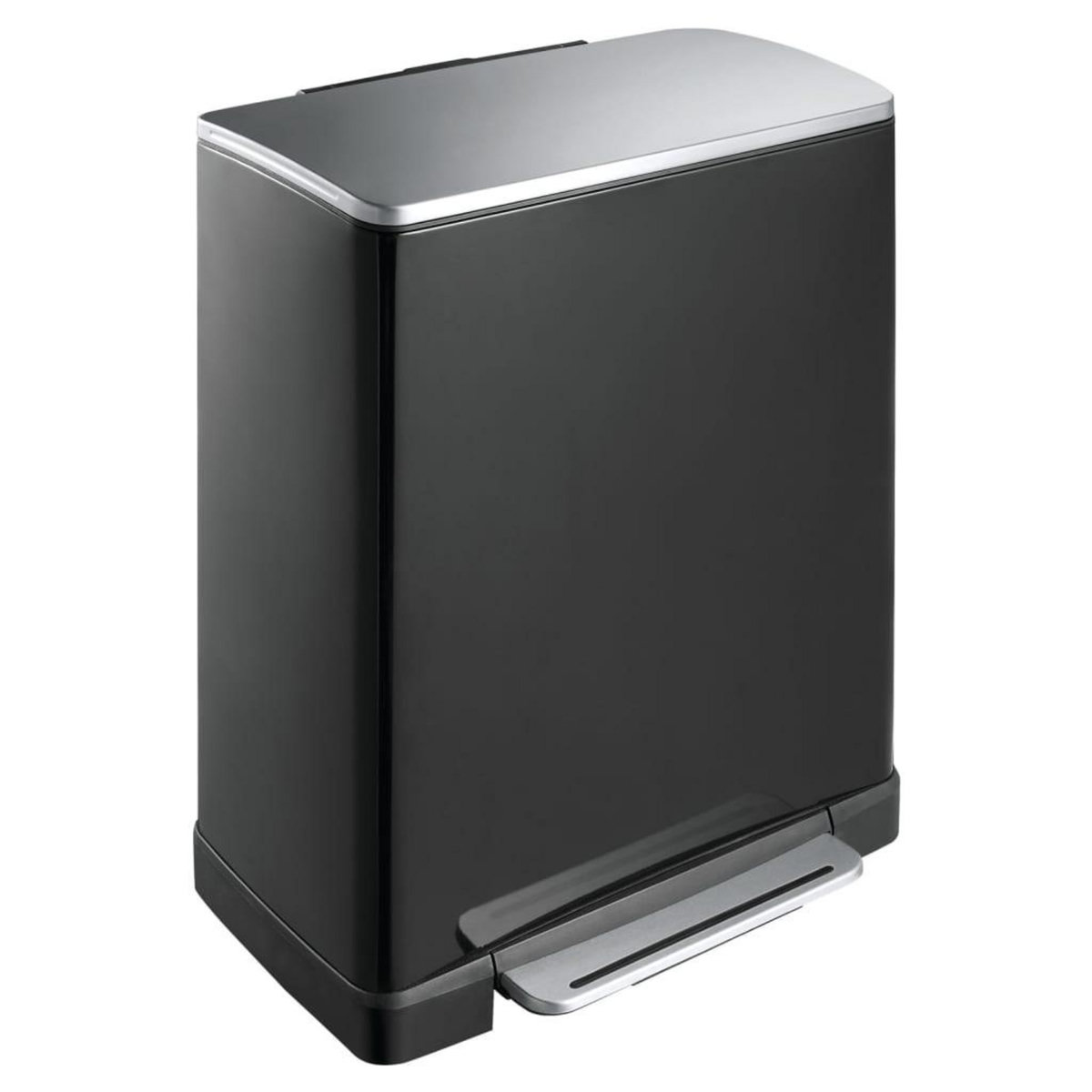 EKO EKO Poubelle a pedale E-Cube 28 L+18 L Noir mat