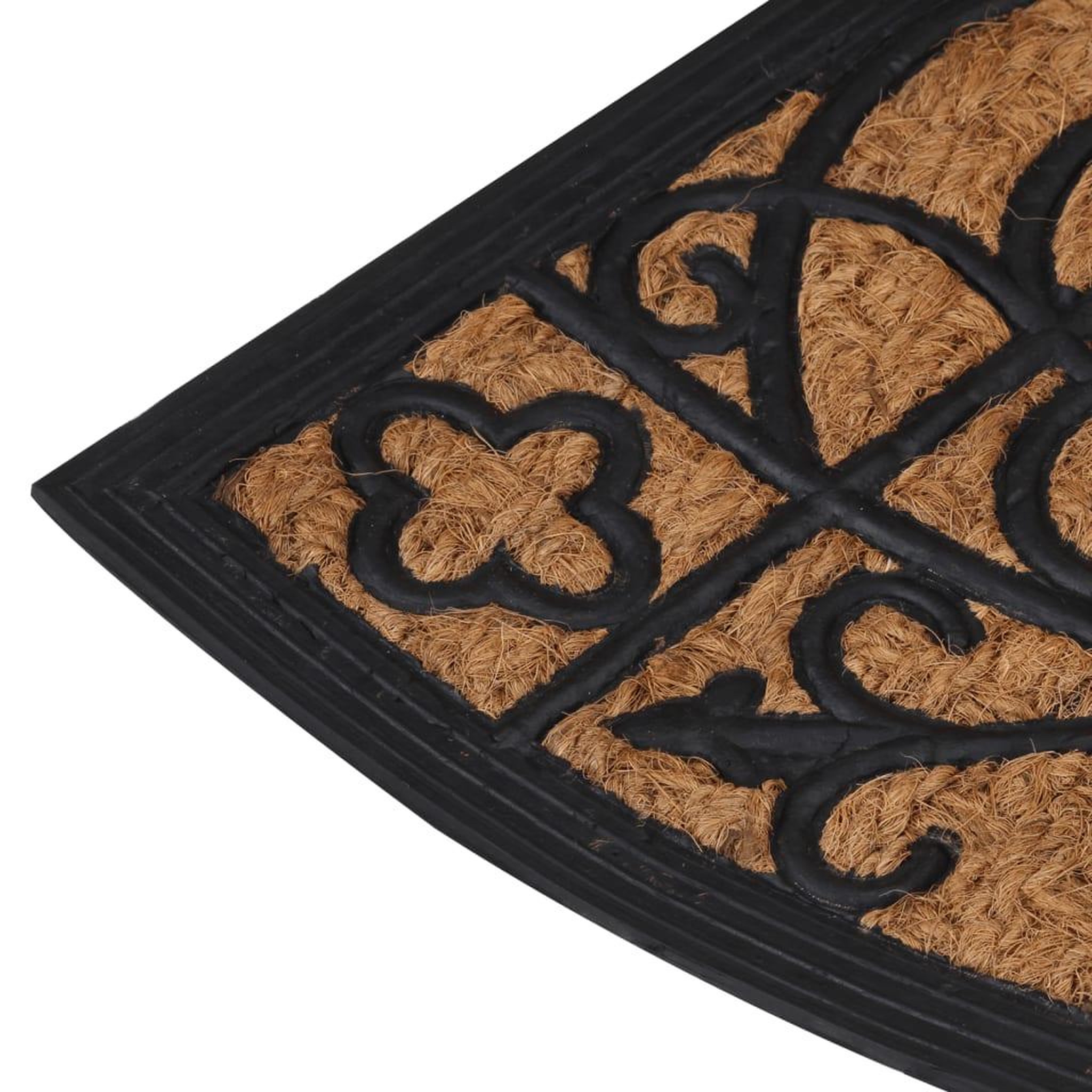 Voir la diapositive 4 : VIDAXL Tapis de porte demi-rond 45x75 cm caoutchouc et fibre de coco