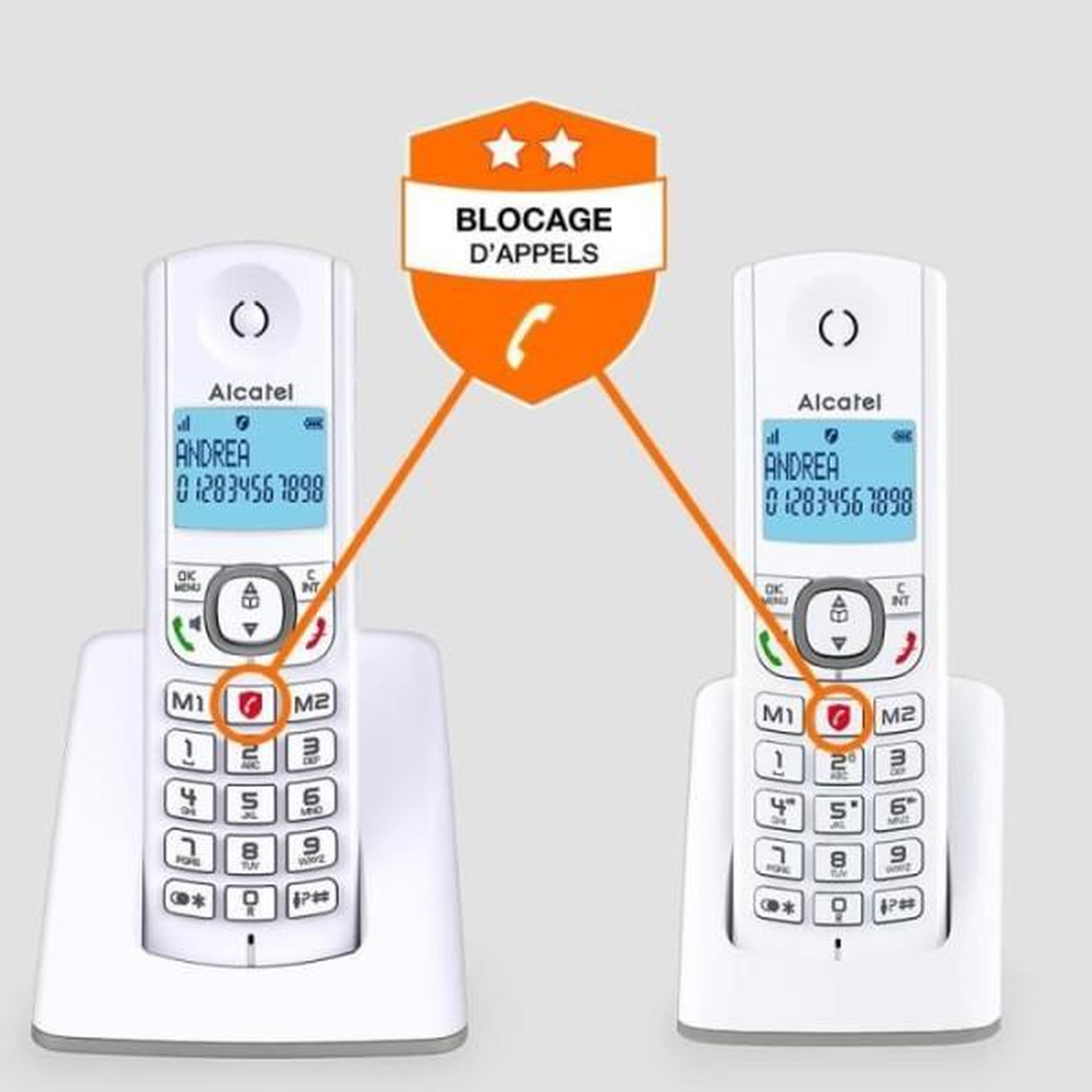 Voir la diapositive 4 : Alcatel Téléphone fixe ALCATEL F 530 DUO BLEU