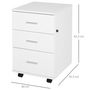 Voir la diapositive 3 : HOMCOM HOMCOM Caisson de Bureau Rangement Bureau sur Roulettes 3 Tiroirs Verrouillables 40 x 41,5 x 61,5 cm Blanc