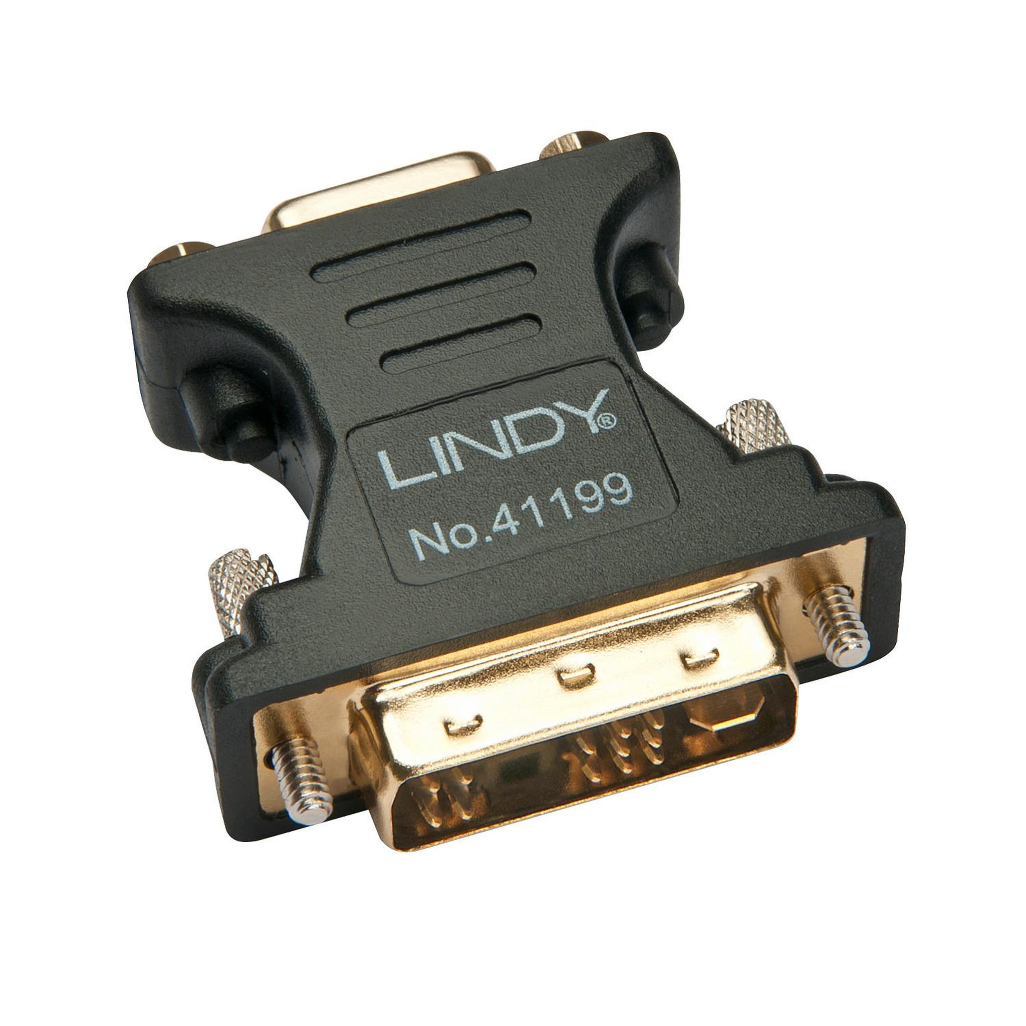 LINDY Lindy 41199 changeur de genre de câble VGA DVI-I Noir, Or
