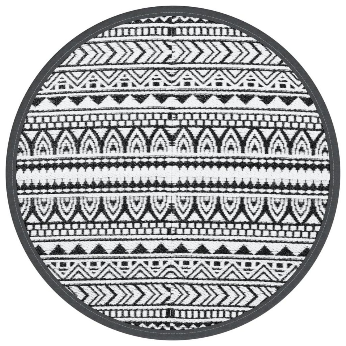 VIDAXL Tapis d'exterieur ARAKIL noir Ø160 cm PP